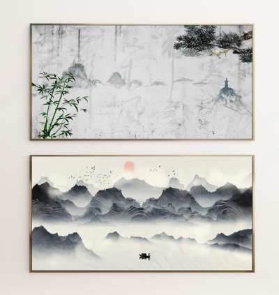 新中式装饰画3D模型下载